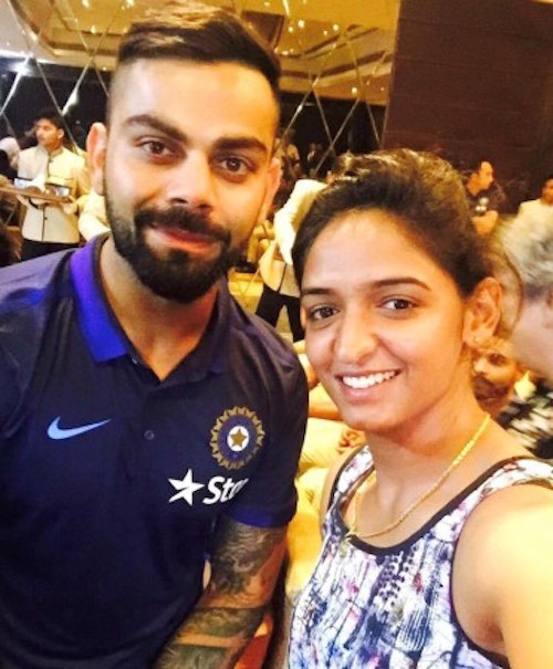 Harmanpreet Kaur with Virat Kohli