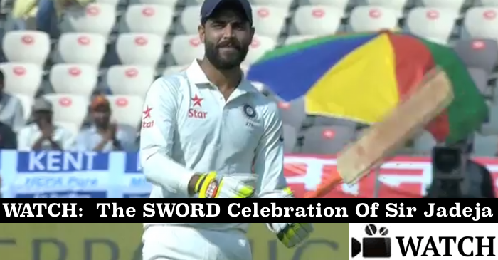 WATCH : Ravindra Jadeja performing ‘sword’ celebrations in the Hyderabad Test