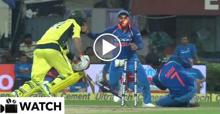 WATCH: Diving MS Dhoni shows his super speed to stump Glenn Maxwell!