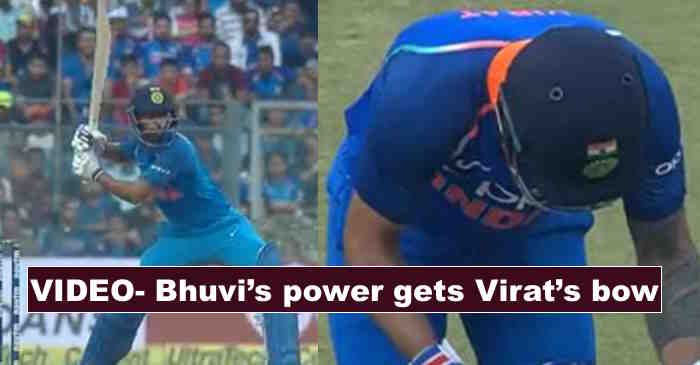 WATCH: Virat Kohli bows down to Bhuvneshwar Kumar’s power hitting