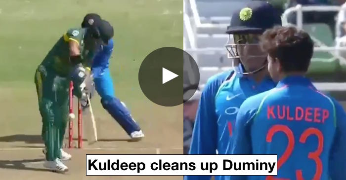 VIDEO: Kuldeep Yadav bamboozles JP Duminy with an unplayable delivery