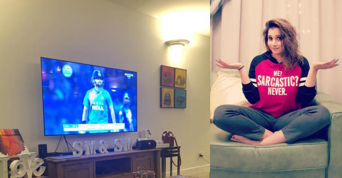 Sania Mirza shared an image watching Team India’s game but fans are going gaga over something else