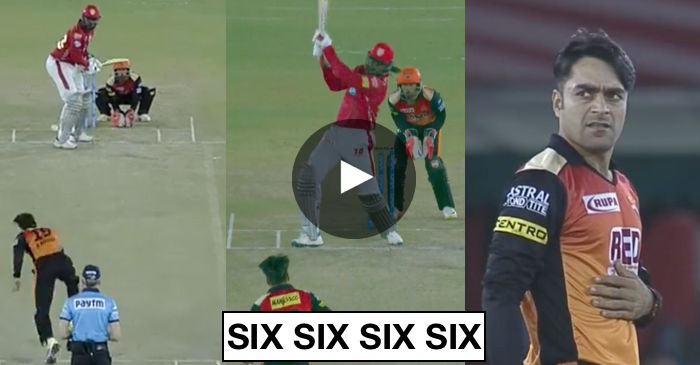 WATCH: Chris Gayle hits Rashid Khan for 4 consecutive sixes