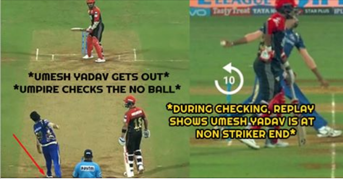 IPL broadcasters commits a blunder while showing the replay of Umesh Yadav’s dismissal