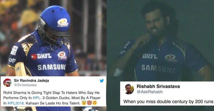 Twitter brutally trolls Rohit Sharma for yet another ‘Golden Duck’ against Rajasthan Royals