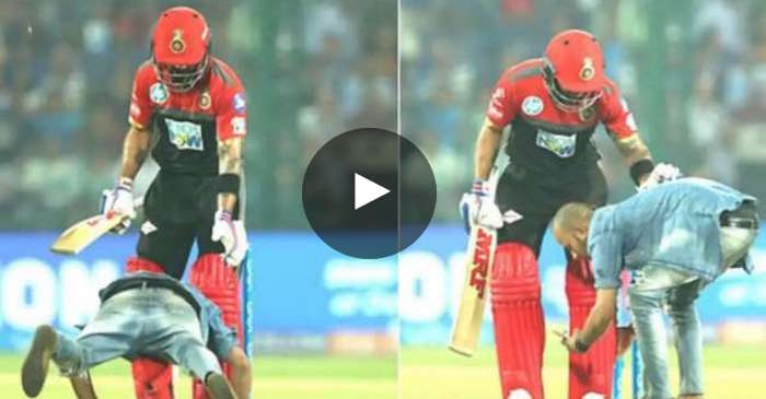 WATCH: A fan breaches security to touch Virat Kohli’s feet