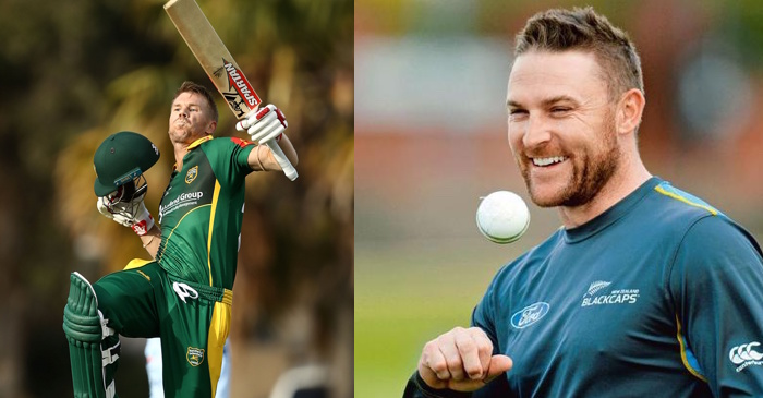 Brendon McCullum mocks David Warner for his century celebration