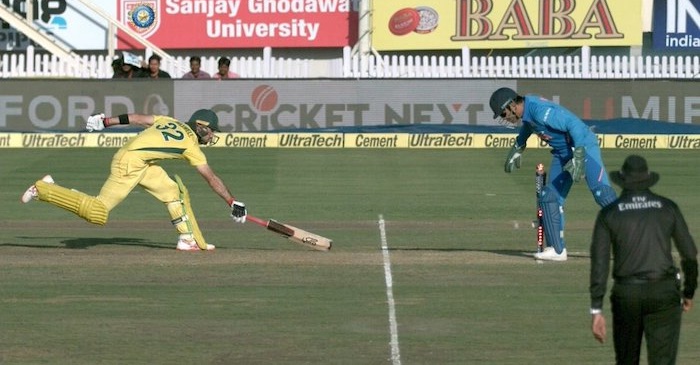 WATCH: Brilliant fielding by Jadeja-Dhoni duo, send Glenn Maxwell packing