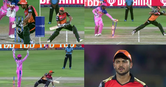 IPL 2019 – WATCH: Mind-blowing! Sanju Samson dismisses Manish Pandey twice off one ball (RR vs SRH)