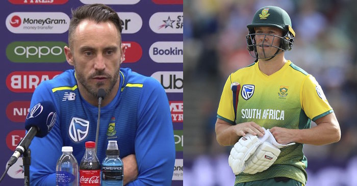 Faf du Plessis breaks silence on AB de Villiers’ request to play in the ICC Cricket World Cup 2019