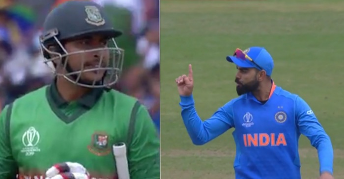 ICC World Cup 2019: Virat Kohli gives a send-off to Soumya Sarkar after DRS confusion sees India losing their review