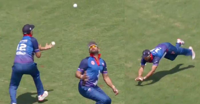 WATCH: Yuvraj Singh takes a stunning catch to dismiss Lendl Simmons in Global T20 Canada