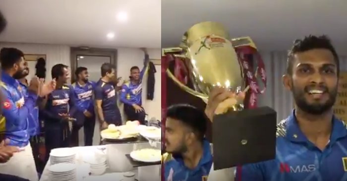 WATCH: Sri Lanka players celebrate in the dressing room after T20I series win over Pakistan