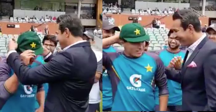 AUS vs PAK, Day-Night Test: 19-year-old Muhammad Musa receives his Test cap from Wasim Akram