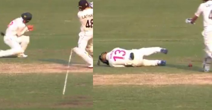 WATCH: Tom Latham’s powerful hit crashes Matthew Wade’s helmet in Sydney Test