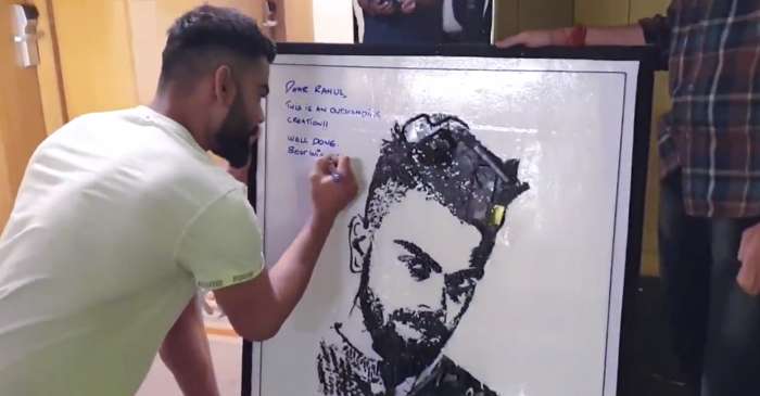 Die-hard Virat Kohli fan vows Indian captain by making portrait of old mobile phones