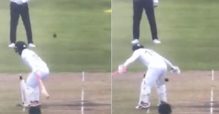 WATCH: Mushfiqur Rahim shields the stumps awkwardly with his rear side