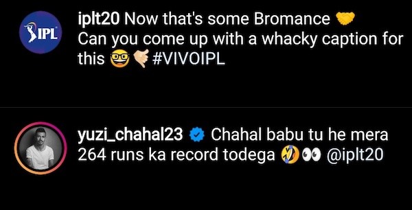 Yuzvendra Chahal comment on IPL post