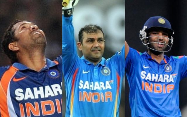 Sachin Tendulkar, Virender Sehwag and Rohit Sharma