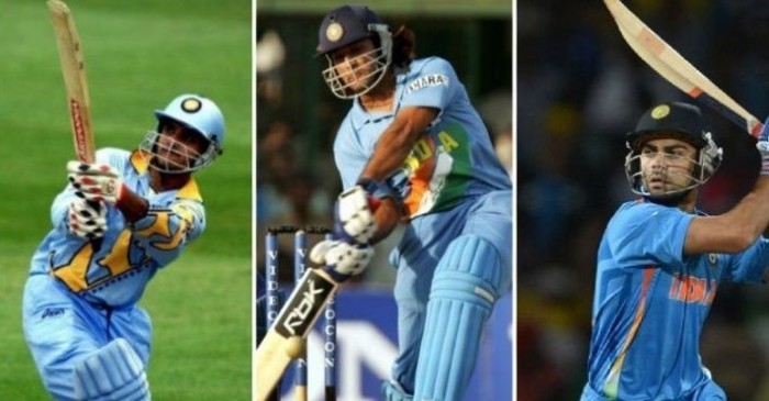 Virat Kohli, Sourav Ganguly and MS Dhoni