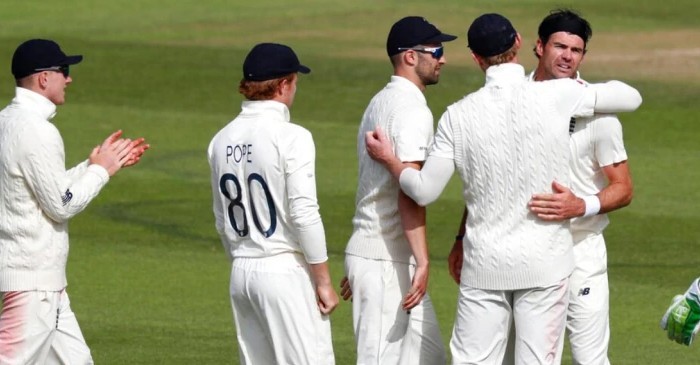 ENG v WI 2020: WATCH – James Anderson forgets social distancing norms in celebration of a wicket