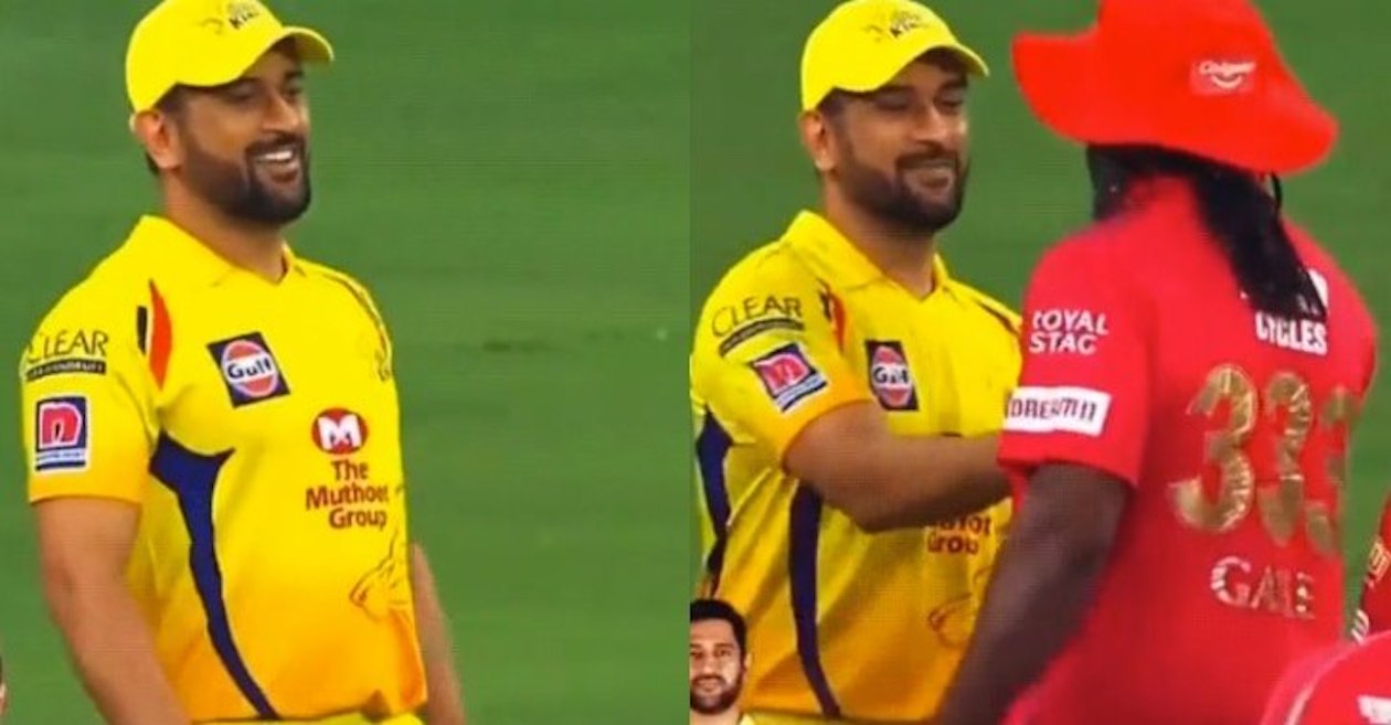 IPL 2020 – WATCH: MS Dhoni imitates Chris Gayle’s walking style before meeting him