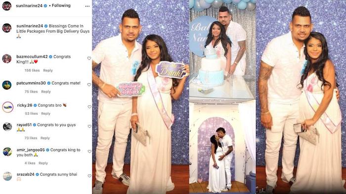 Sunil Narine and his partner Anjellia