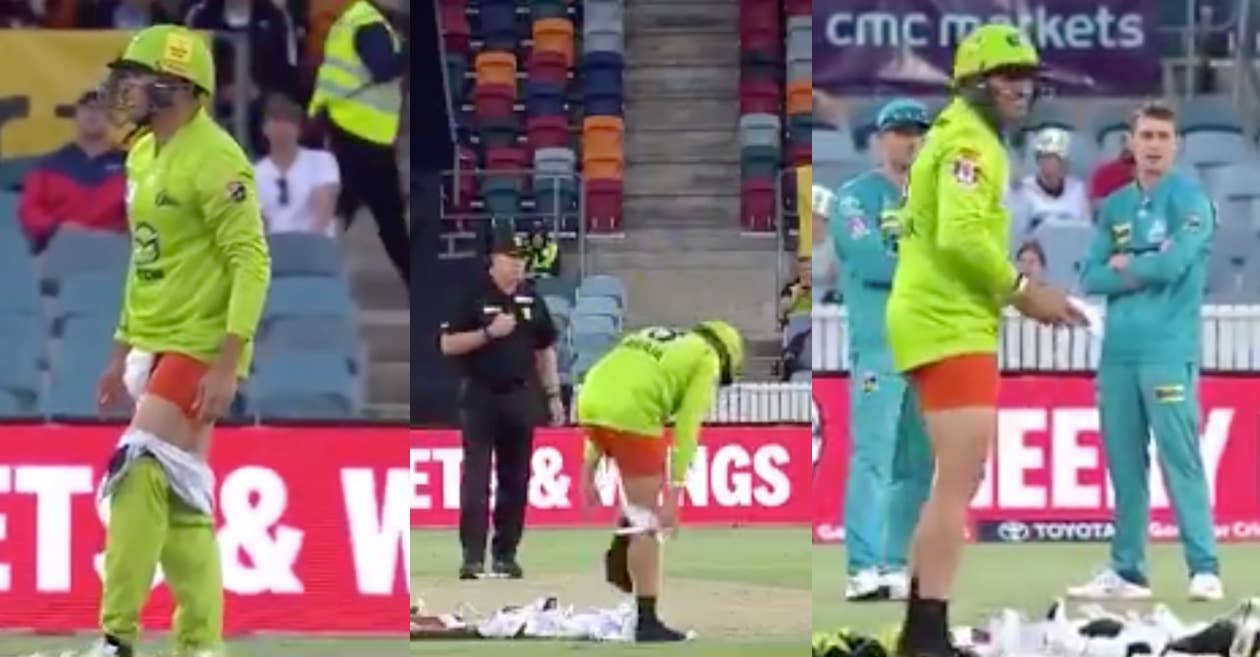 WATCH: Usman Khawaja removes his pants in the middle of a BBL match; video goes viral