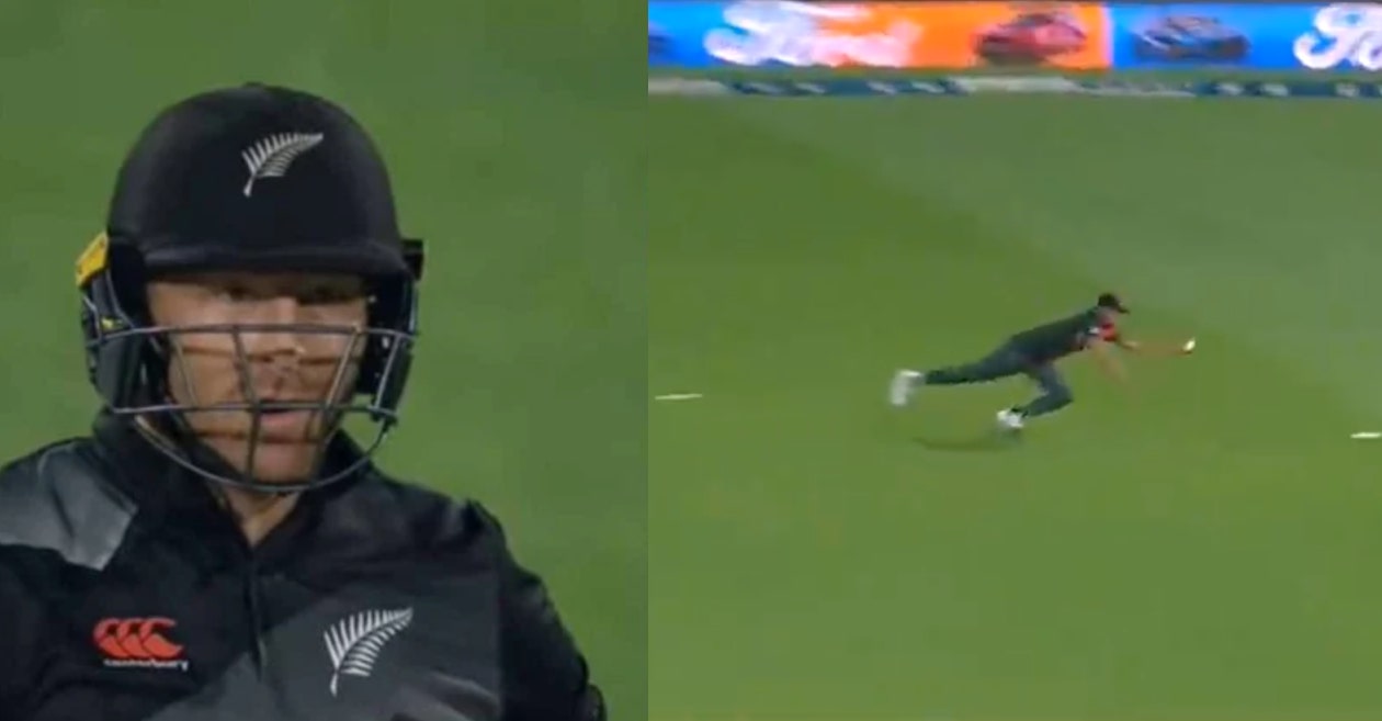 NZ vs BAN: WATCH – Taskin Ahmed grabs a one-handed stunner to dismiss Martin Guptill