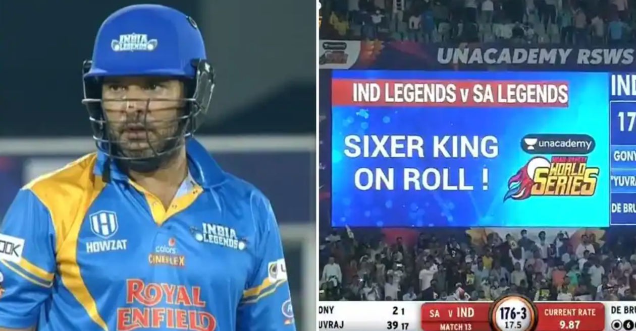 WATCH: Yuvraj Singh hits four consecutive sixes off Zander De Bruyn in Road Safety World Series