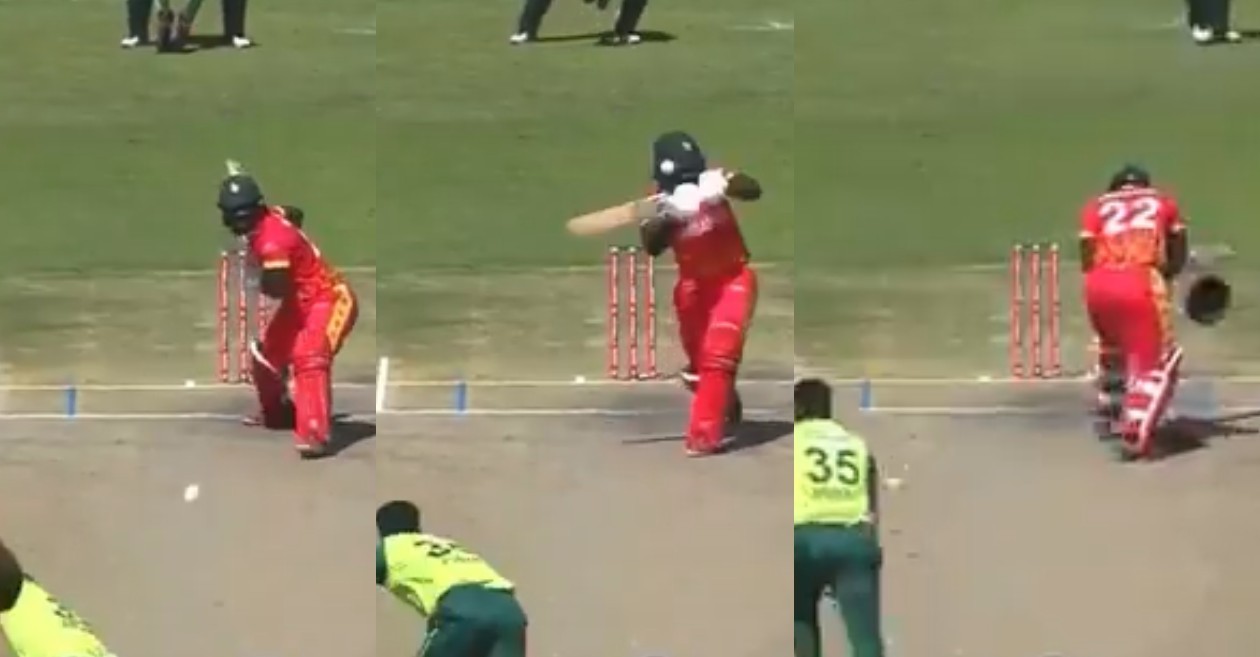 ZIM vs PAK: WATCH – Arshad Iqbal breaks Tinashe Kamunhukamwe’s helmet with a deadly bouncer in 2nd T20I