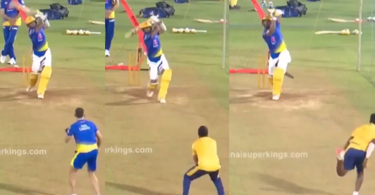 IPL 2021 – WATCH: Cheteshwar Pujara smashes back-to-back sixes in CSK nets; fans go crazy