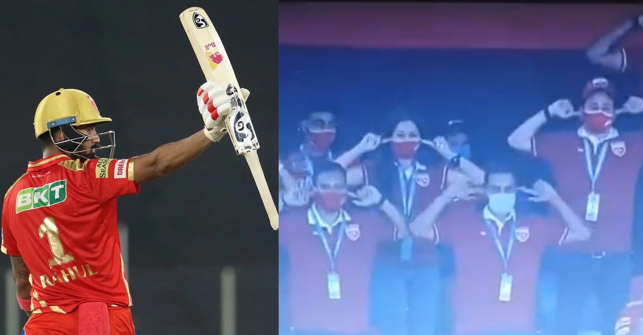 IPL 2021: WATCH – Punjab Kings management imitates KL Rahul’s trademark celebration after he hits his fifty