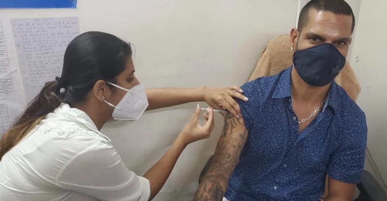 Shikhar Dhawan receives the first dose of COVID-19; urges fans to get vaccinated as soon as possible