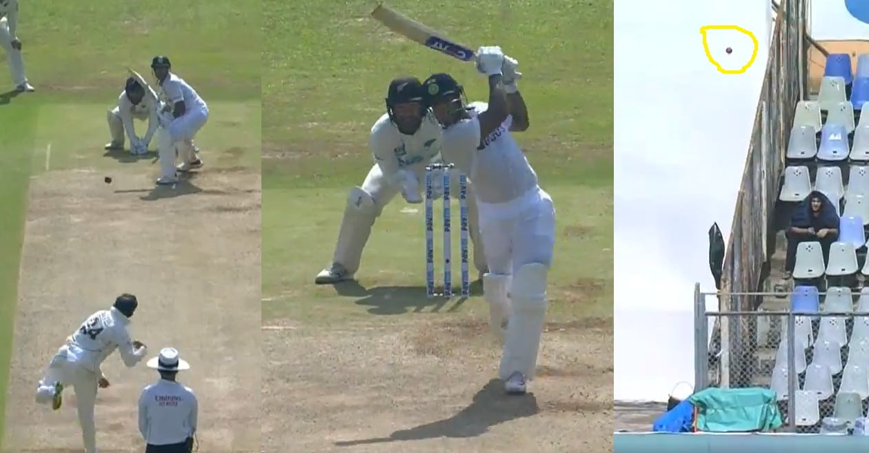 WATCH – Mayank Agarwal goes downtown to hit a scintillating six off Ajaz Patel on Day 1 of Mumbai Test