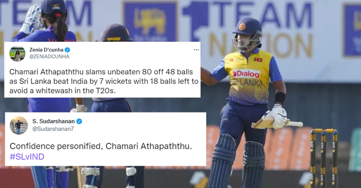 Twitter reactions: Chamari Athapaththu’s heroics help Sri Lanka avoid clean sweep against India