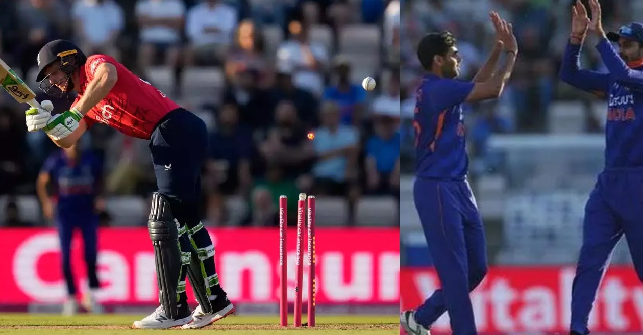 WATCH: Bhuvneshwar Kumar cleans up Jos Buttler with peach of a delivery in 1st T20I – ENG vs IND 2022