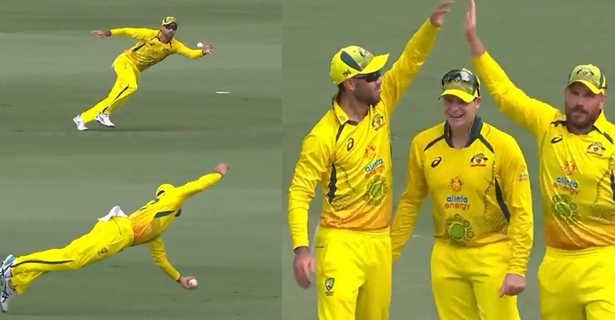 AUS vs NZ – WATCH: Glenn Maxwell grabs a one-handed stunner to dismiss Martin Guptill in first ODI