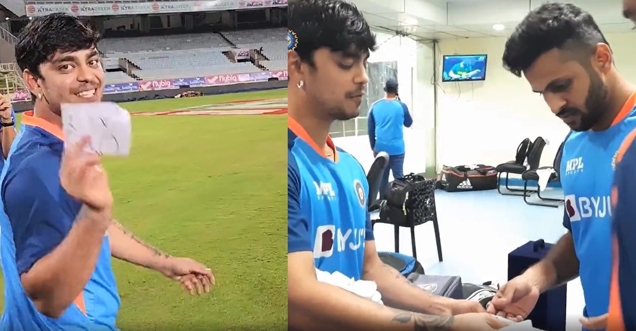 IND vs SA: WATCH – Ishan Kishan hands over a special fan note to Shardul Thakur after Ranchi ODI