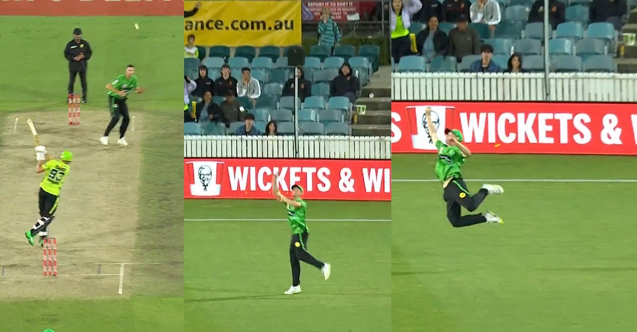 BBL|12 – WATCH: Brody Couch takes a screamer to dismiss Chris Green in Sydney Thunder vs Melbourne Stars clash