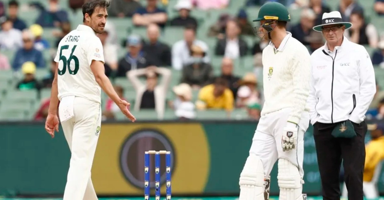 AUS v SA, WATCH: Mitchell Starc warns Theunis de Bruyn for leaving his crease during Boxing-Day Test