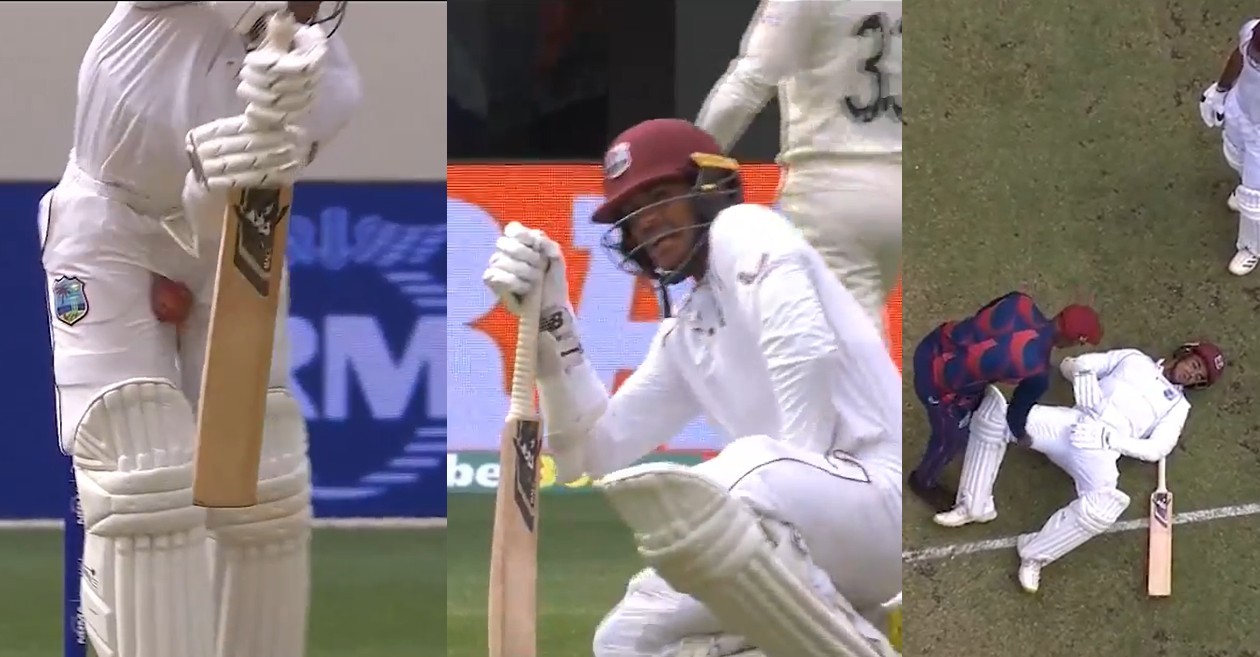 AUS v WI – WATCH: Debutant Tagenarine Chanderpaul gets hit on the box during Day 2 of the Perth Test