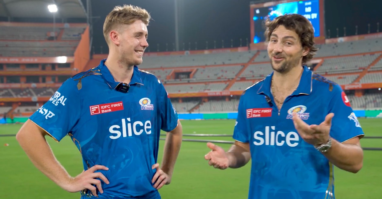 IPL 2023: Cameron Green celebrate MI’s winning run with school-mate Tim David