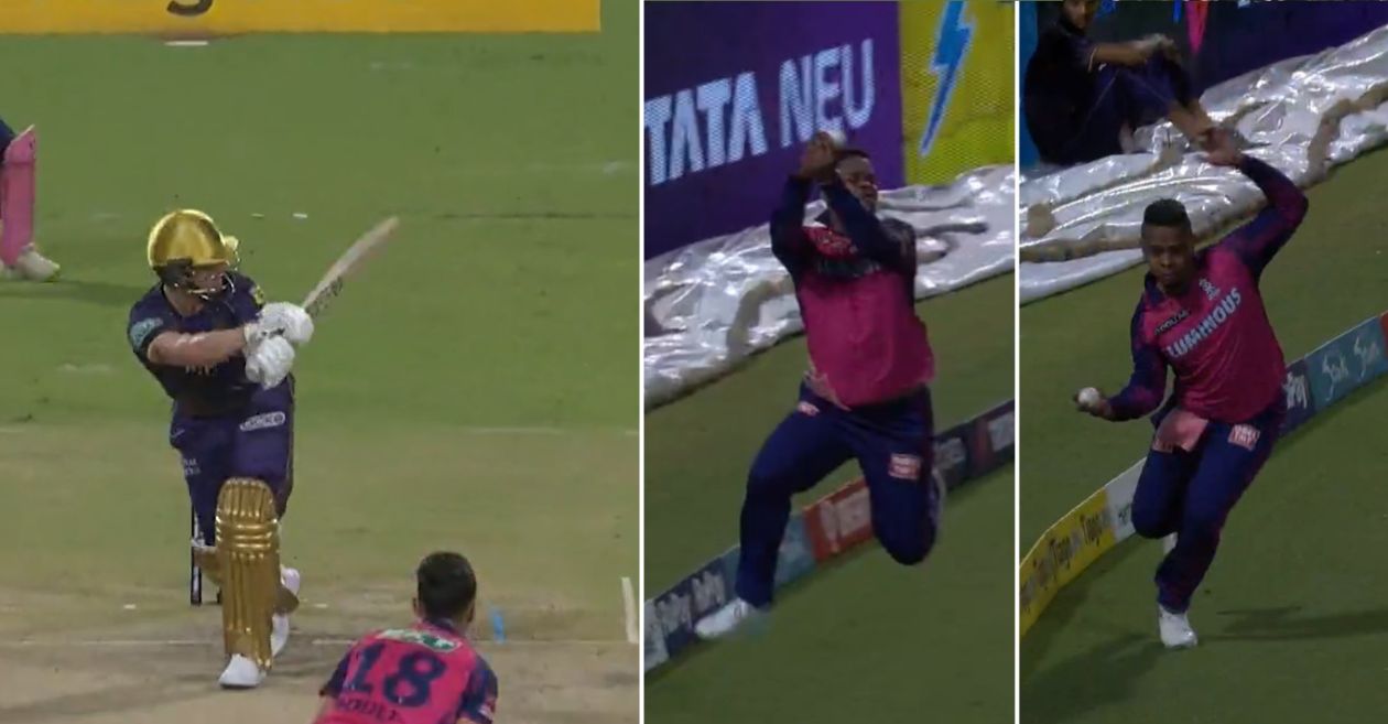 IPL 2023 [WATCH]: Shimron Hetmyer plucks a screamer to dismiss Jason Roy in the KKR-RR clash