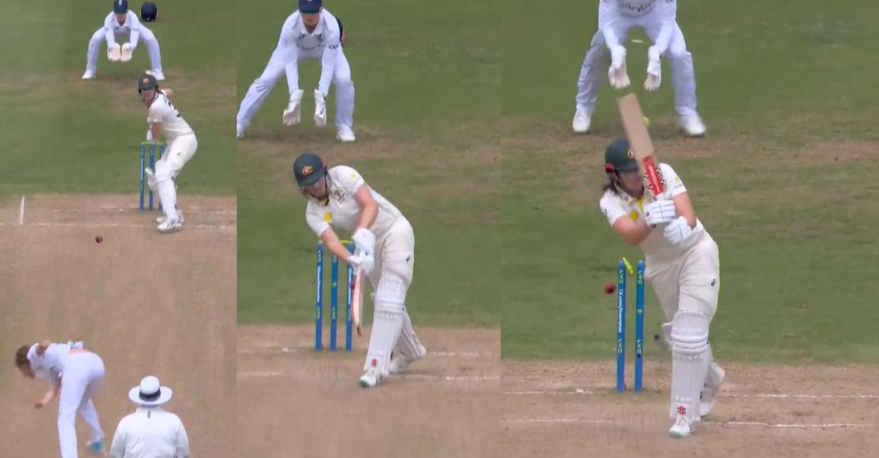 WATCH: Lauren Filer cleans up Tahlia McGrath with a peach of a delivery in Women’s Ashes 2023