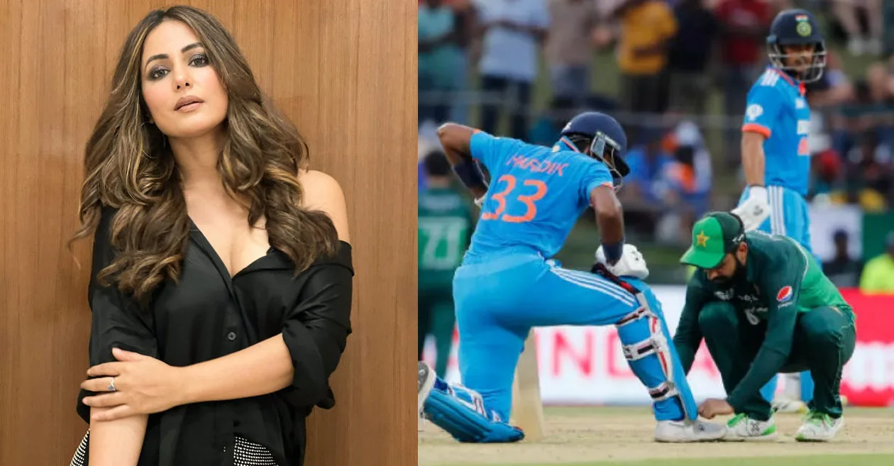 Asia Cup 2023: Actress Hina Khan reacts to the viral pic of Shadab Khan tying Hardik Pandya’s shoe lace during India vs Pakistan clash