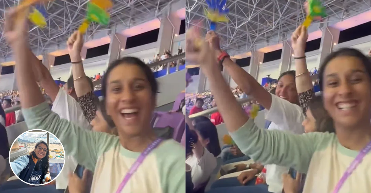 WATCH: Smriti Mandhana, Jemimah Rodrigues, Harmanpreet Kaur and Devika Vaidya cheer for Indian football team at the 19th Asian Games