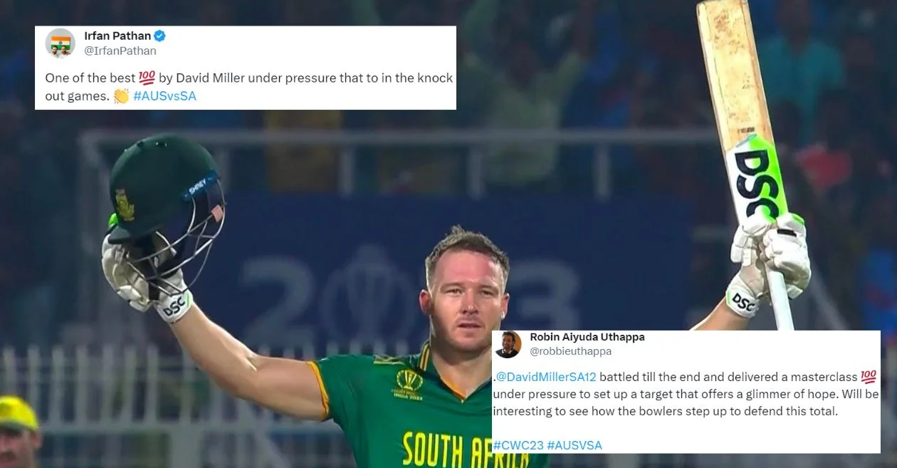 ODI World Cup 2023: Fans and experts roar in admiration as South Africa’s David Miller scores fighting hundred against Australia