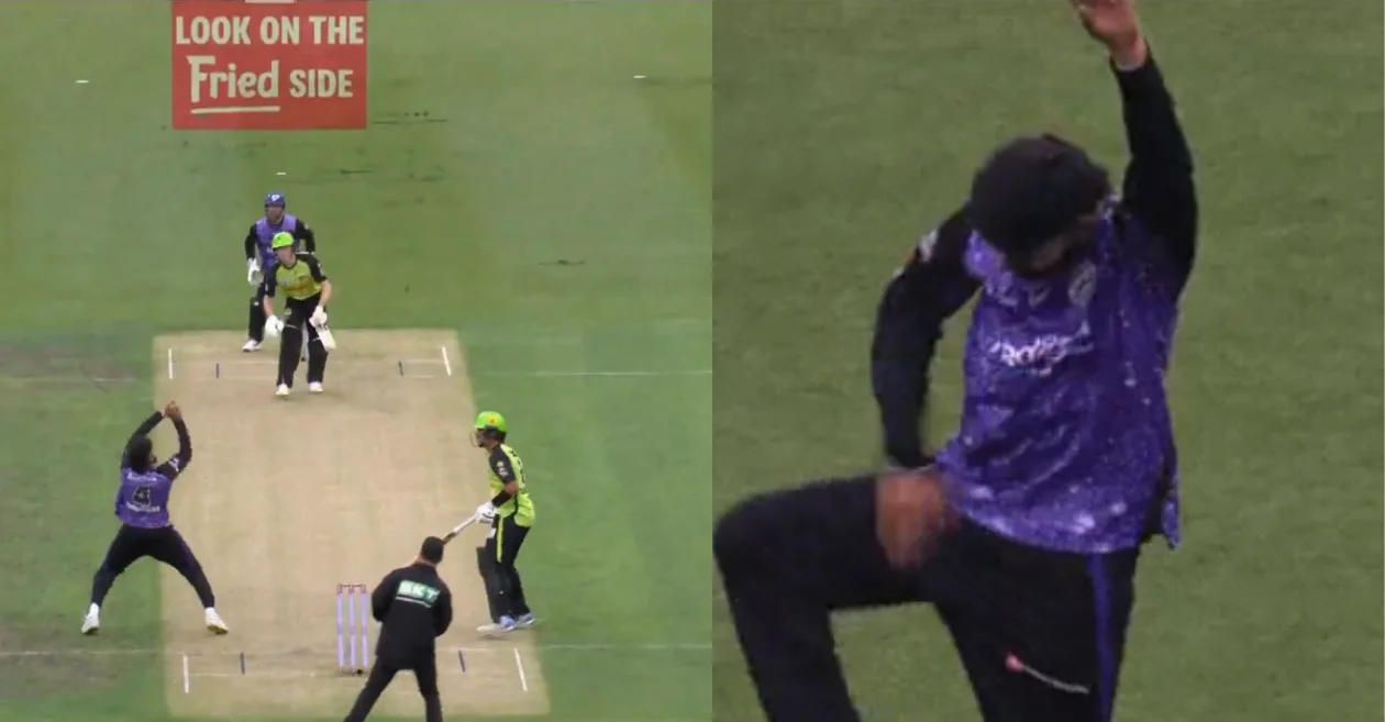 WATCH: Indian origin player does unique celebration after dismissing Cameron Bancroft – HEA vs THU, BBL|13