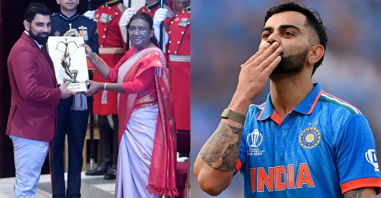 Virat Kohli’s three-word reaction on Mohammed Shami receiving the prestigious Arjuna Award goes viral